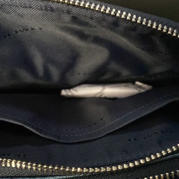 Coach Crossbody Metallic Blue Studded Rivets Star NASA Wristlet Bag Purse Wallet - Picture 8 of 15